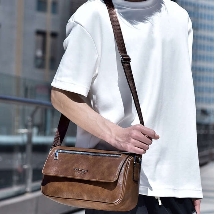 WEIXIER D514 Men Crossbody Waterproof Single Shoulder Bag Large Capacity Commuter Messenger Backp...