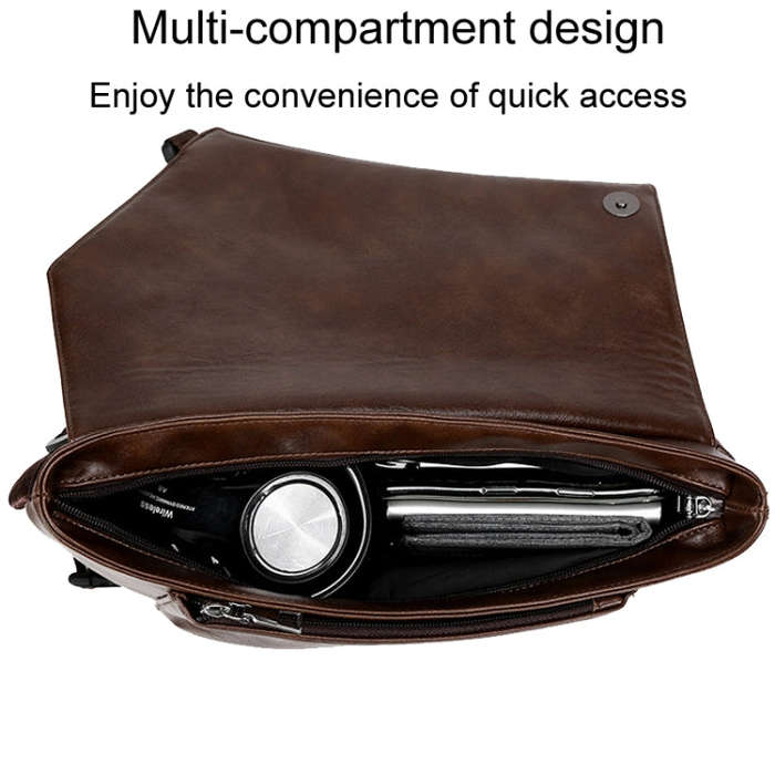 WEIXIER D515 Men Crossbody Single Shoulder Bag Large Capacity Waterproof Messenger Backpack(Brown)