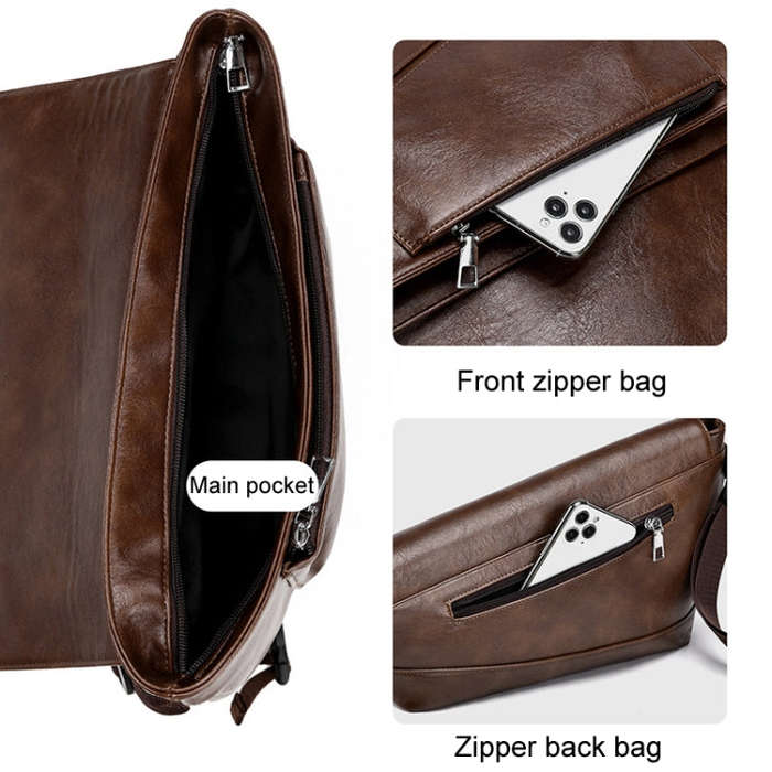 WEIXIER D515 Men Crossbody Single Shoulder Bag Large Capacity Waterproof Messenger Backpack(Brown)