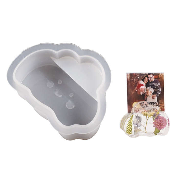 2pcs Business Card Holder Photo Clip Mold DIY Crystal Glue Resin Mold, Style: Clouds 005
