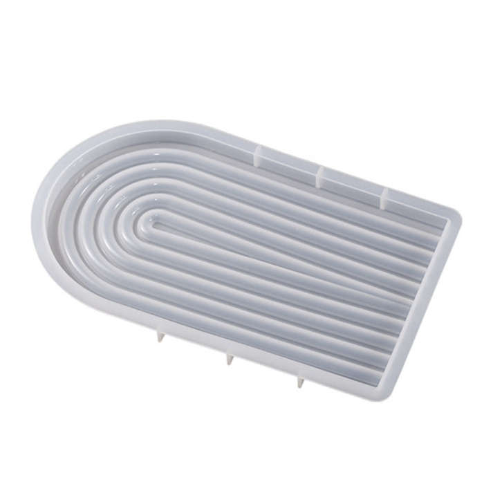 Epoxy Resin Mold Gypsum Candle Stand Arch Storage Tray Silicone Mold, Spec: U Shape Small