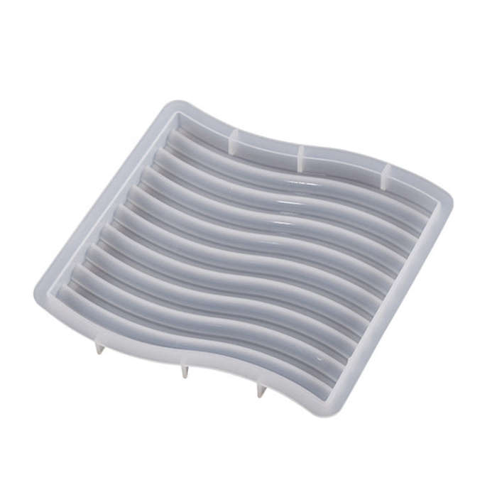 Epoxy Resin Mold Gypsum Candle Stand Arch Storage Tray Silicone Mold, Spec: Wave Small