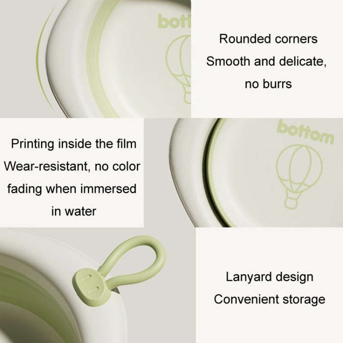 Children Folding Washbasin Newborn Baby Portable Thickened Plastic Wash Basin(Green)