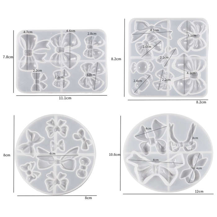 Bowknot Hairpin Jewelry Silicone Molds DIY Epoxy Resin Casting Mould Style 004