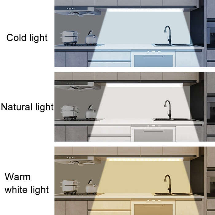 30cm LED Human Sensor Emergency Light USB Tri-color Dimmable Cabinet Lamp