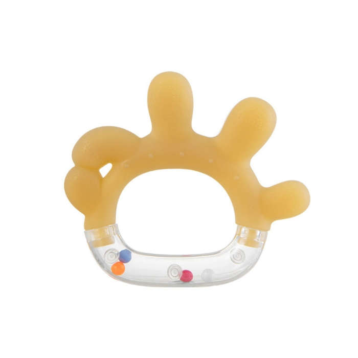Rattle Baby Teether Soothing Pacifier Teething Stick Newborn Anti-Eating Hand Silicone Toy, Style...