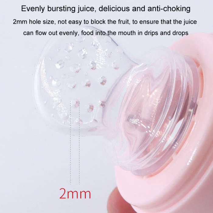 Portable Dual-purpose Baby Food Feeding Spoon Fruit Vegetable Silicone Feeding Pacifier Bottle(Na...