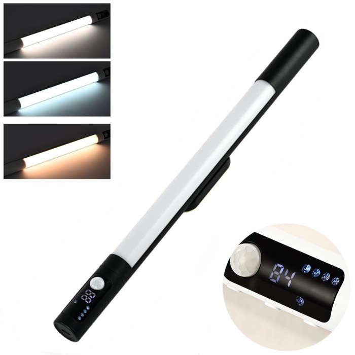 Rechargeable Under Cabinet LED Motion Sensor Night Light with Digital Display 2000mAH(Black)