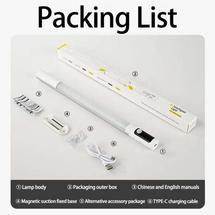 Rechargeable Under Cabinet LED Motion Sensor Night Light with Digital Display 1200mAH(Silver)