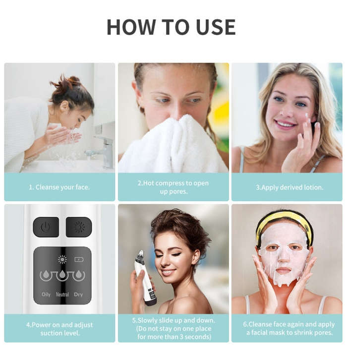 KS-X007 Electric Heating Hot Compress Pore Cleaner Home Facial Blackhead Acne Remover(Green)