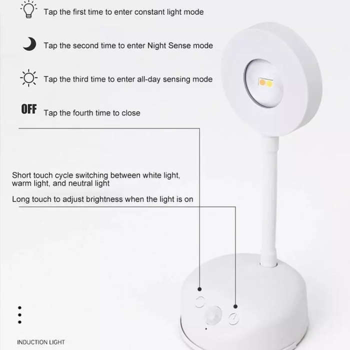 Rechargeable LED Motion Sensor Wireless Spotlight Dimmable Picture Light 2000mAH(White)