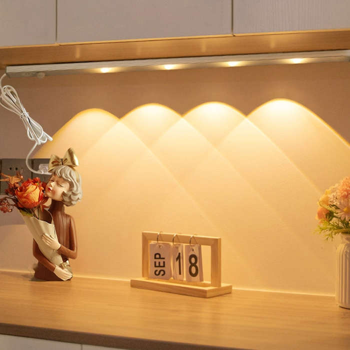 220V CN Plug Motion Sensor Wardrobe Cabinet Lamp LED Light Bar, Spec: White 80cm