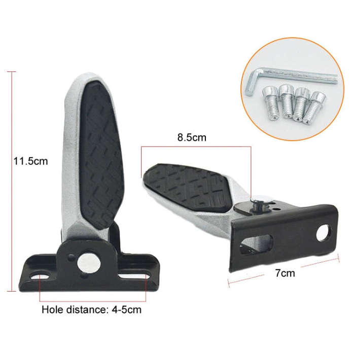 Electric Motorcycle Folding Foot Pegs Modification Pedal Pad Footrests, Style: All Aluminum