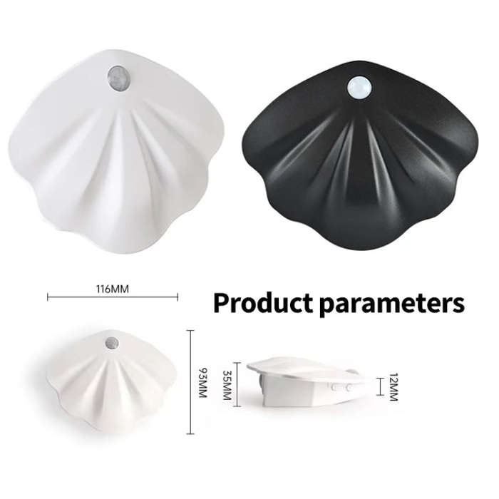 Magnetic Motion Sensor Wall Lamp Rechargeable LED House Number Light PRO Version 1200mAh(Black)