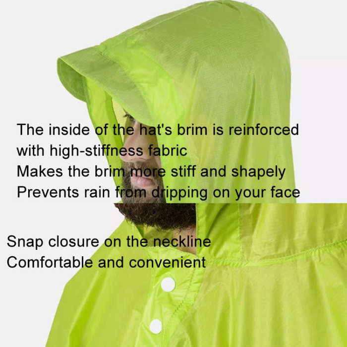 Naturehike 210T Plaid Outdoor Rain Poncho 3 In 1 Canopy Riding Travel Portable Backpacking Rainco...