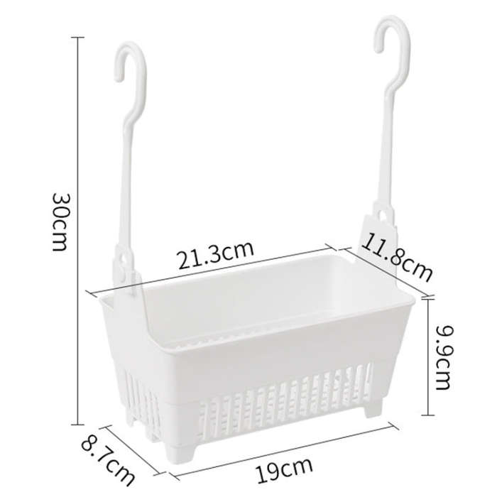Household Bathroom Hanging Drainage Hanger Kitchen Multifunctional Stackable Basket(White)