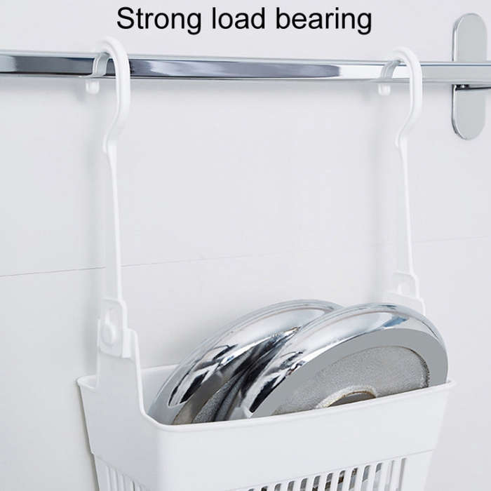 Household Bathroom Hanging Drainage Hanger Kitchen Multifunctional Stackable Basket(White)