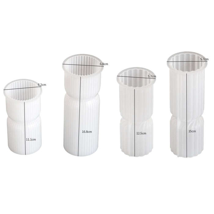 DIY Geometric Cylinder Vertical Stripe Candle Silicone Mold Resin Ornaments Mold, Spec: 002