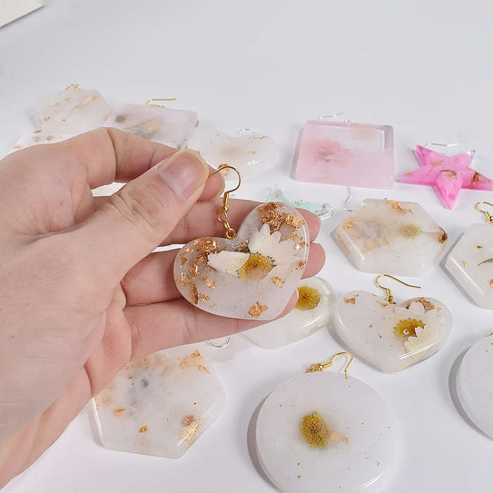 DIY Epoxy Resin Three-Dimensional Geometric Pendant Earring Silicone Mold, Spec: Oval