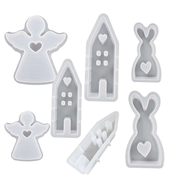 DIY Epoxy Easter Desktop Decoration Candle Silicone Mold, Spec: Angel 001