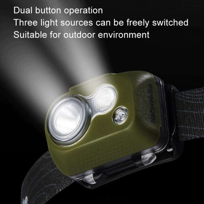 Naturehike IP68 Grade Waterproof Headlamp Outdoor Hiking Mountaineering Strong Light Headwear Lig...