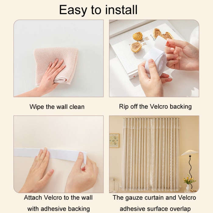 1.3 x 2m Sticky No-Punch Installation Bedroom Balcony High Blackout Self-Adhesive Curtains(Gray)