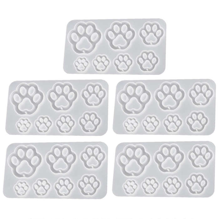 5pcs DIY Crystal Epoxy Earrings Silicone Mold Pendant Jewelry Mold, Spec: Cat Claw