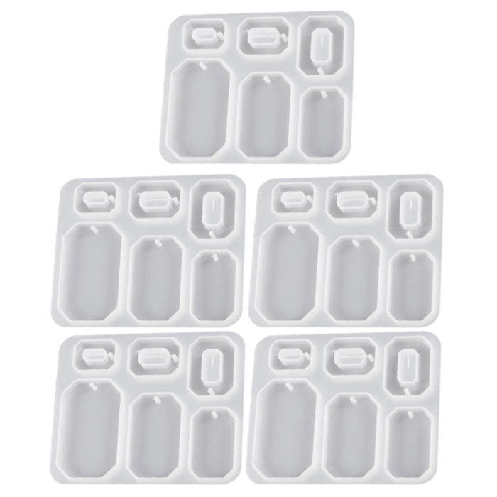 5pcs DIY Crystal Epoxy Earrings Silicone Mold Pendant Jewelry Mold, Spec: Block