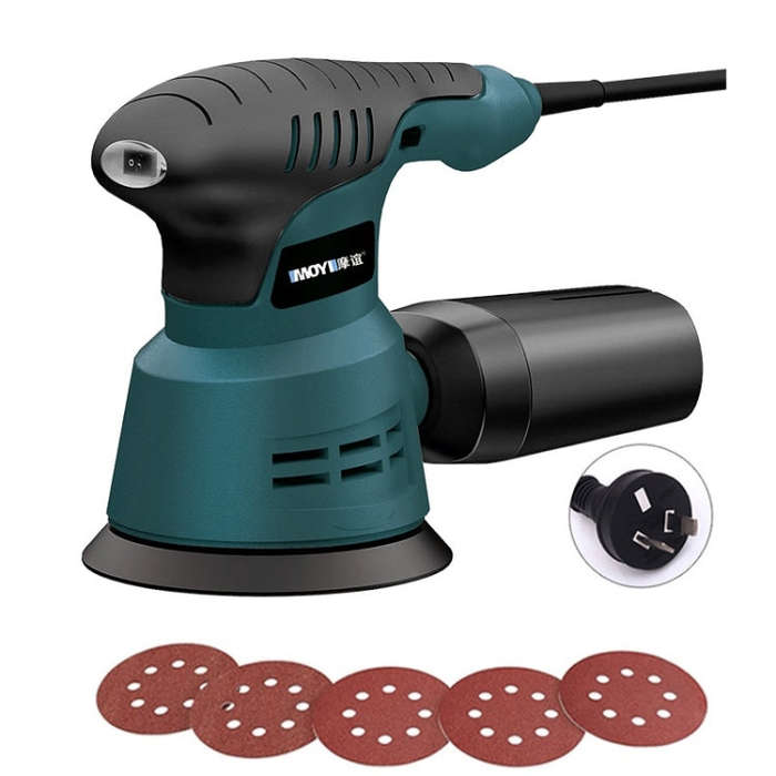 5pcs /Set AU Plug MOYI Small Polishing Sandpaper Machine Woodworking Electric Disc Sander