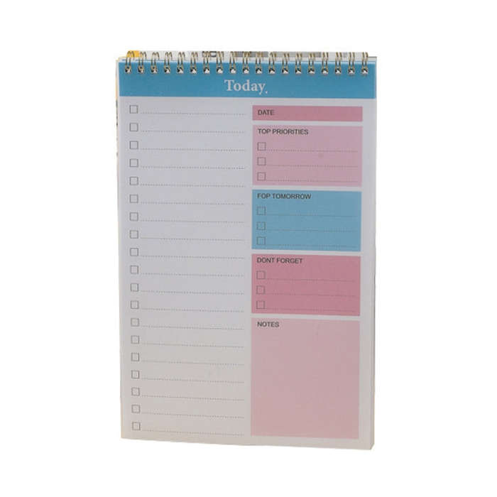 25 x 16.5cm Daily Planner Covered Notebook With Dividers Student Study Schedule Coil Notebook