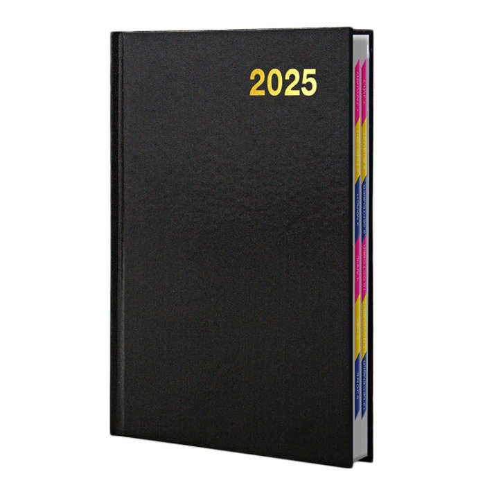 2025 A5 Agenda Book Planner Notebook 304 Pages Daily Office Diary(Black)