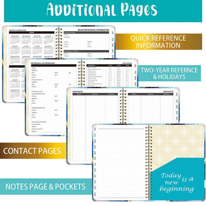 2025 English Notebook A5 Coil Notepad 365 Day Work Schedule Diary, Style: A11