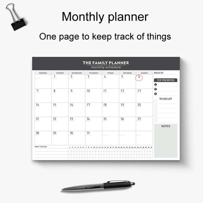 Tear-Off English Notebook Time Management Handbook Student Weekly Planner(ZJ001)