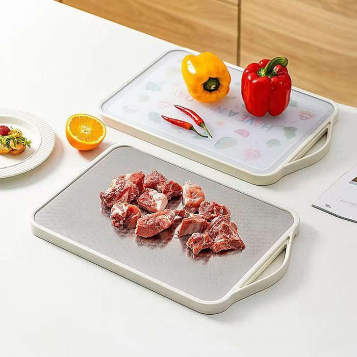 Household Stainless Steel Double Sided Cutting Board Thickened Antibacterial Chopping Board, Mode...