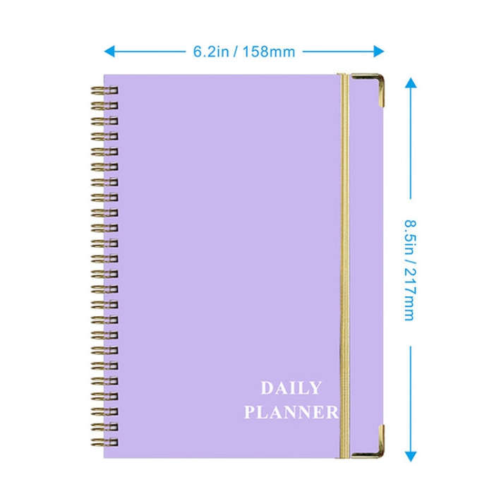 English Notebook A5 Coil Planner Work Record Time Management Agenda Book(Black)