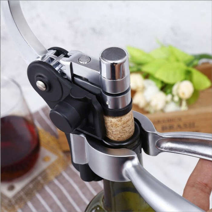 Wine Opener Corkscrew Household Zinc Alloy Manual Bottle Opener, Color: Silver