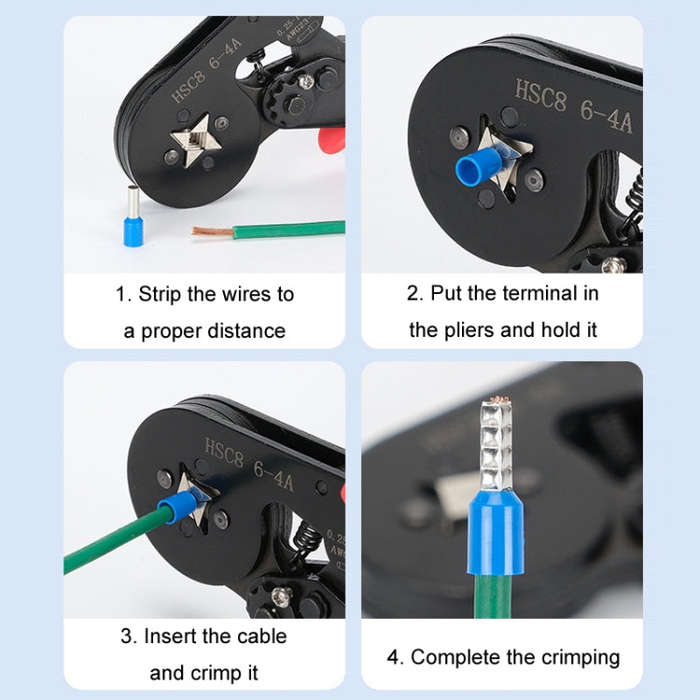 1230pcs /Set Tube-Type Cold-Pressed Terminal Block Crimping Pliers Plastic Box Set