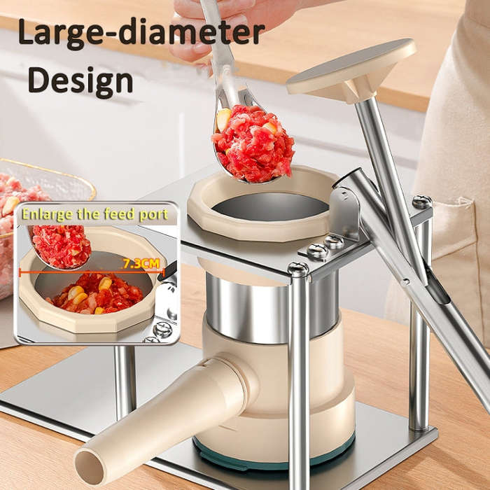 Lever Press Sausage Maker Vertical Fast Manual Sausage Stuffer Tool With 5 Nozzles