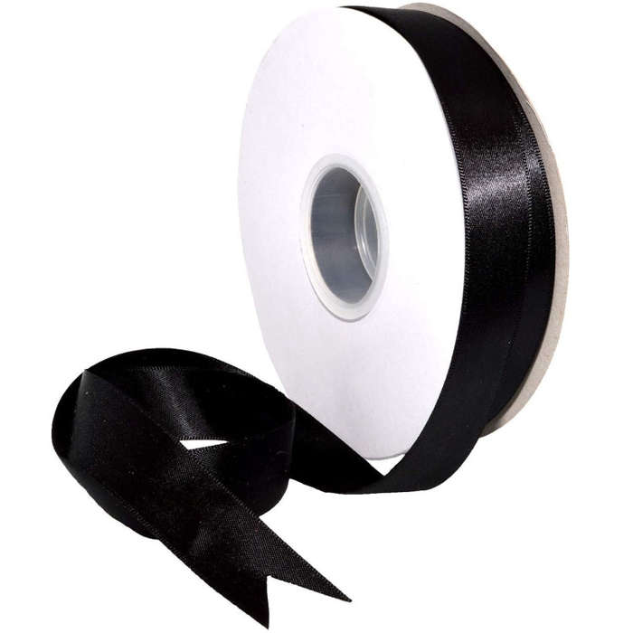 2.5cm X 91m Polyester Ribbon Gift Packaging Cake Wedding Decoration Ribbon, Color: Black 030