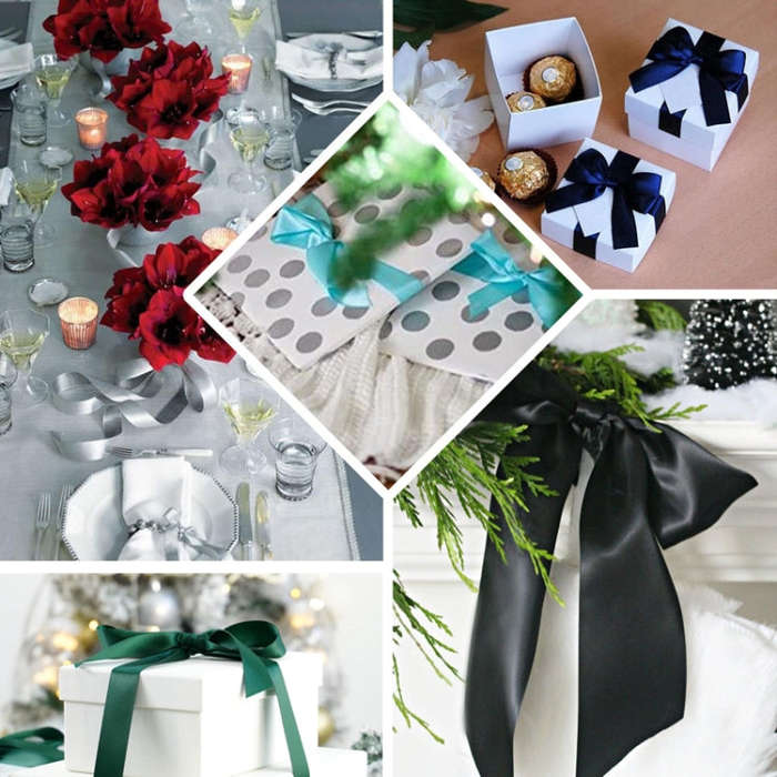 2.5cm X 91m Polyester Ribbon Gift Packaging Cake Wedding Decoration Ribbon, Color: Navy 370