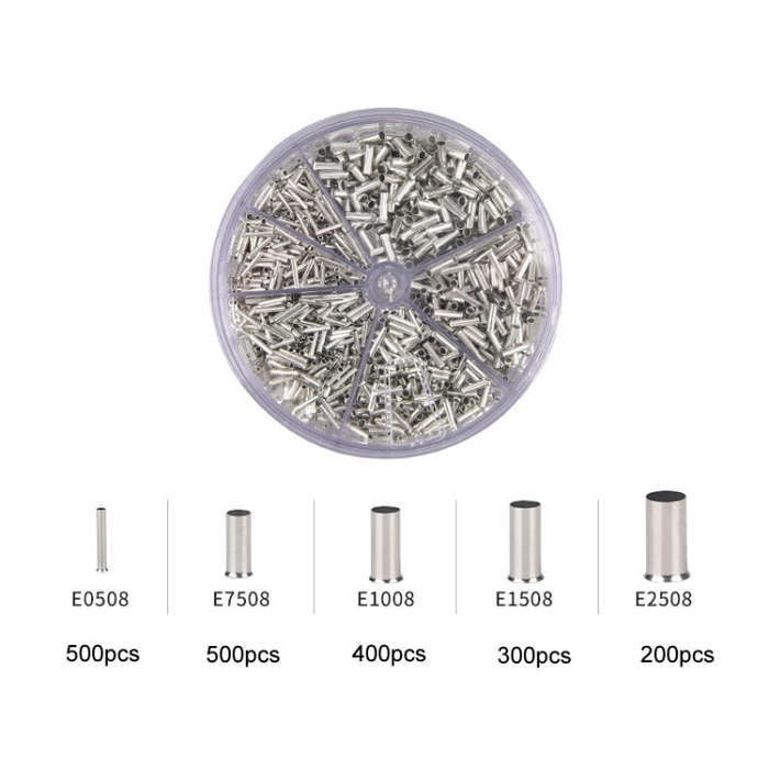 1900pcs /Set Electrical Wiring Tube Type Cold Pressed European Style Pin Set