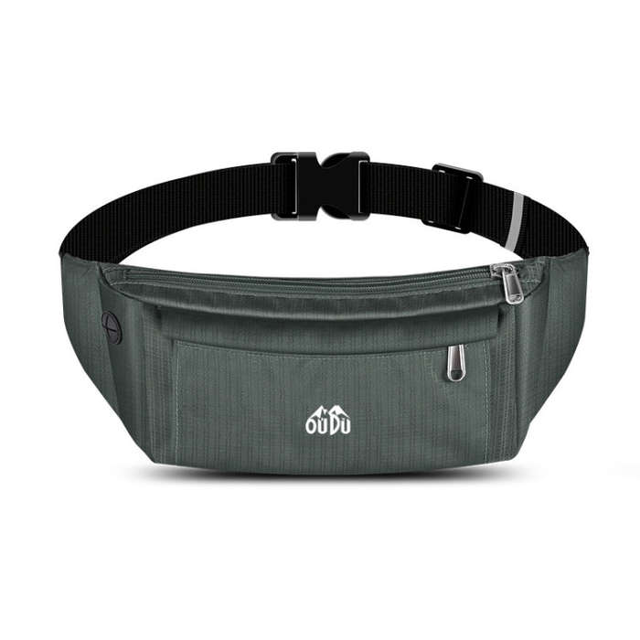 OUDU Outdoor Sports Waist Pack Male And Female Running Waterproof Cell Phone Bag(Gray)