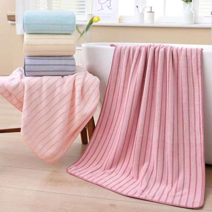 2pcs /Set Thickened Coral Velvet Bath Towel Beach Towel Soft Absorbent No Linting, Size: 70x140cm...