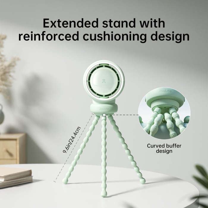 JisuLife Stroller Fan Life2 Stroller Octopus Fan High Speed Portable Desktop Clip Fan(Brown)
