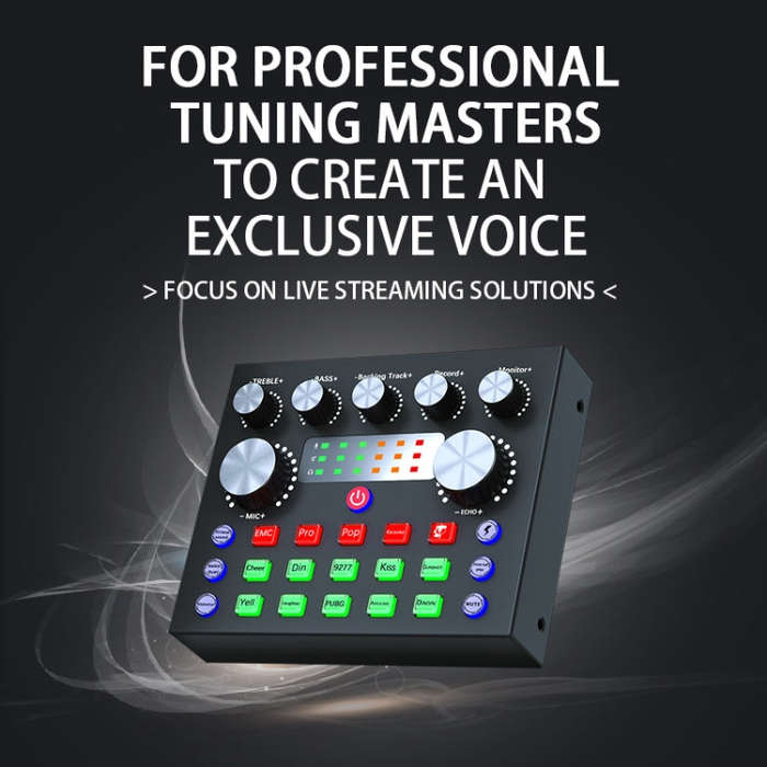 V8S Audio Mixer Live Voice Changer External Sound Card, Color: Gold Triangle Set