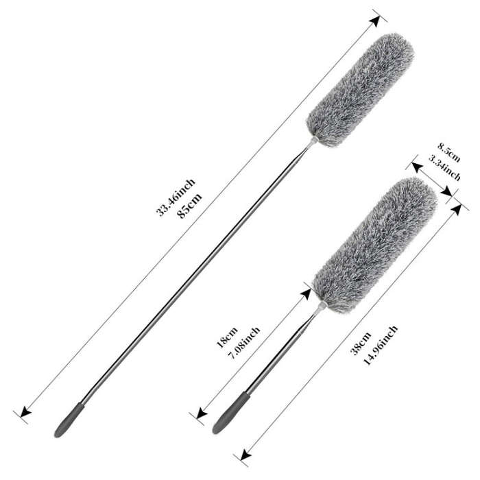 Stainless Steel Telescopic Bendable Household Duster(Green)