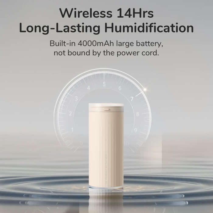 JisuLife HU16 Desktop Dual Mist Ports Humidifier, Color: Brown Rechargeable