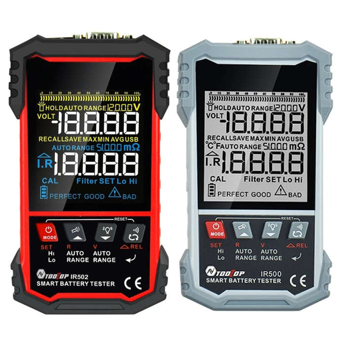 Battery Internal Resistance Tester Lead-Acid Alkaline Lithium Battery Tester, Model: IR500