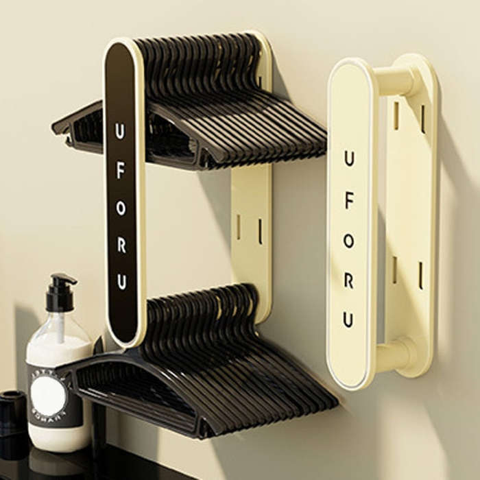 Retractable Clothes Rack Organizer Multifunctional Household Hole-Free Balcony Storage Shelf(Milk...