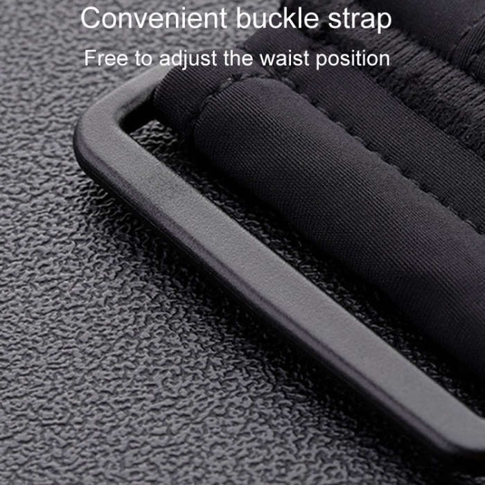 Large OUDU Outdoor Sports Portable Wrap-Around Waist Pack Unisex Cell Phone Bag(Hemp Black)